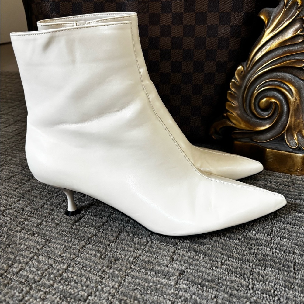 Zara Ivory Kitten Heel Ankle Boot
